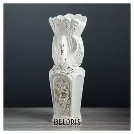 Ваза настольная "Лебедь", белая, 38 см