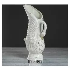 Ваза настольная "Лебедь", декор золотистый, 37.5 см