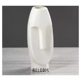 Ваза настольная "Лицо", глянец, белая, 26 см