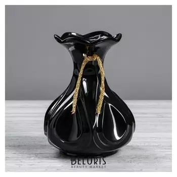 Ваза настольная "Лотос", чёрная, 20 см