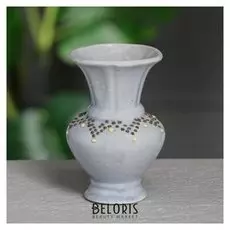 Ваза настольная "Малышка", цвет серый, стразы, глазурь, 10 см