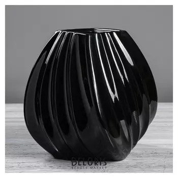 Ваза настольная "Марелла", чёрная, 25 см