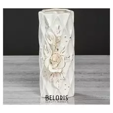 Ваза настольная "Милена" белая, лепка, 22 см