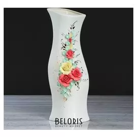 Ваза настольная "Натали", лепка, золото, 39 см