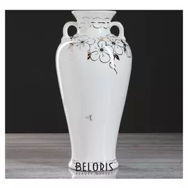 Ваза настольная "Нирвана", роспись золотистая, 36 см