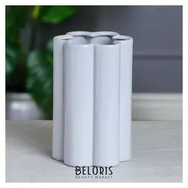 Ваза настольная "Облако", глянец, серая, 18 см