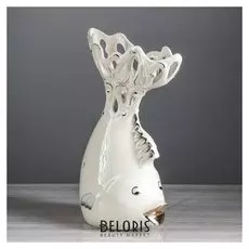 Ваза настольная "Рыбка", белая, 29 см