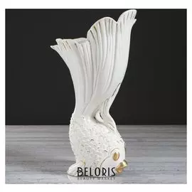 Ваза настольная "Рыбка", декор золотистый, 32.5 см, 1 сорт