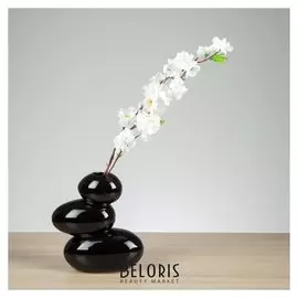 Ваза настольная "Сбалансированные камни", чёрная, 20 см