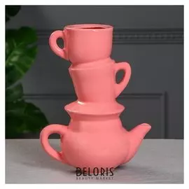 Ваза настольная "Сервиз", розовая, 30 см