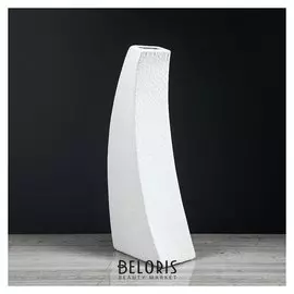 Ваза настольная "Скала", шёлк белая, 39 см