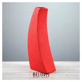 Ваза настольная "Скала", шёлк, красная, 39 см