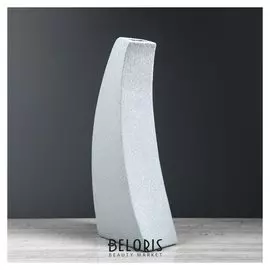 Ваза настольная "Скала", шёлк, серая, 39 см