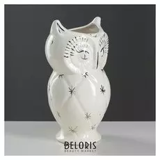Ваза настольная "Сова", белая, 25 см