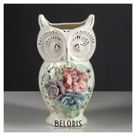 Ваза настольная "Сова", цветная лепка, 24 см