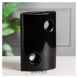 Ваза настольная "Стиль", цвет черный, 24 см