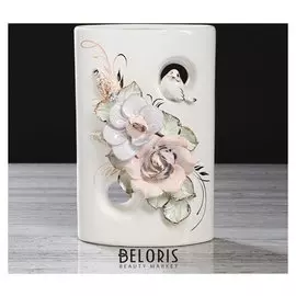 Ваза настольная "Стиль", цветная лепка, цветы, 14.5 см