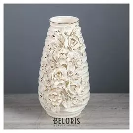 Ваза настольная "Стильная", белая лепка, 25 см