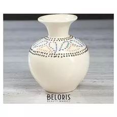 Ваза настольная "Стразы", глазурь, цвет белый, 12 см