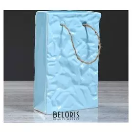 Ваза настольная "Сумка", голубая, 27 см