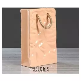 Ваза настольная "Сумка", персиковая, 28 см