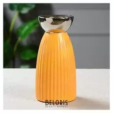 Ваза настольная "Тиффани", булат, оранжевая, 21 см, 1 сорт