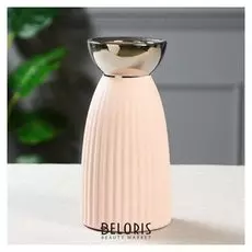 Ваза настольная "Тиффани", булат, пудровая, 21 см, 1 сорт