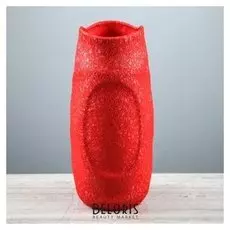 Ваза настольная "Титан", шёлк, красная, 31 см