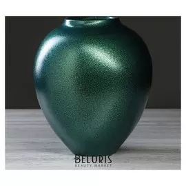 Ваза настольная "Велеса", под млахит, зелёная, 25 см