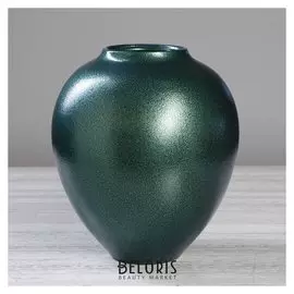 Ваза настольная "Велеса", зелёная, 25 см, 1 сорт