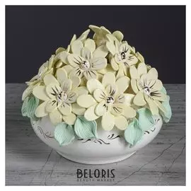 Ваза настольная "Восточная", лепка цветы, 12 см