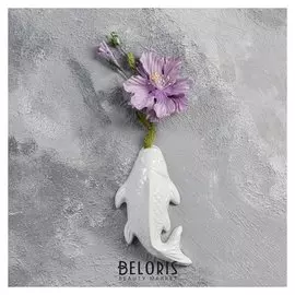 Ваза подвесная "Рыба" белая, 20 см