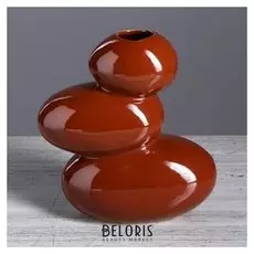 Ваза "Сбалансированные камни", коричневый цвет, 20 см