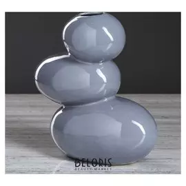 Ваза "Сбалансированные камни", серый цвет, 20,5 см