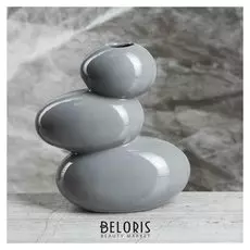 Ваза "Сбалансированные камни", серый цвет, 21 см