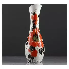 Ваза средняя "Мадера" средняя, красный мак,31 см