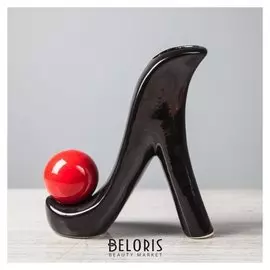 Ваза "Туфелька", чёрный цвет, 22 см