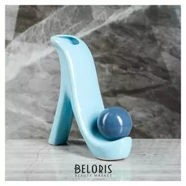 Ваза "Туфелька", синий цвет, 22 см