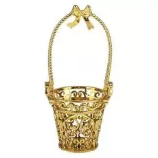 Ведерко ажурное, малое, "Вензеля", размер 1 шт 5*5*5,5, цвета золото