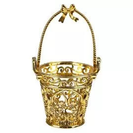 Ведерко ажурное, "Вензеля", размер 1 шт 7*7*8, цвета золото
