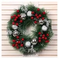 Венок новогодний D-25 см "Яблочки и ягодки"