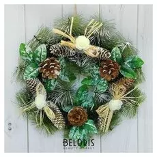 Венок новогодний D-27 см "Шишки"