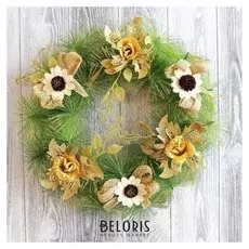 Венок новогодний D-40 см "Цветочный"