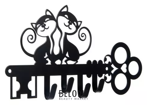 Вешалка 4-х местная "Котята", черная