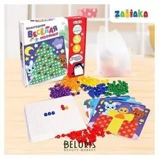 Весёлая мозаика Новогодняя: цвета, счёт, буквы, цифры