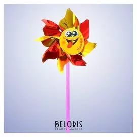 Ветерок с фольгой «Улыбайся!», смайлик, 36 см