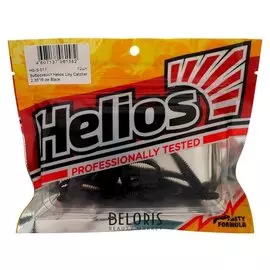Виброхвост Helios Liny Catcher 6 см Black Hs-5-011, набор 12 шт.