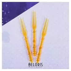 Вилка для канапе, 11 см, набор 50 шт., цвет оранжевый