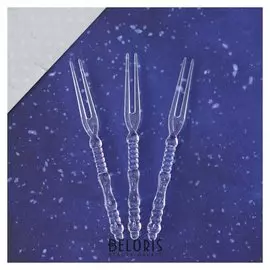 Вилка для канапе, прозрачная, 11 см, набор 50 шт.