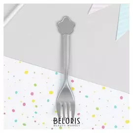 Вилка пластиковая, набор 10 шт., цвет серебристый